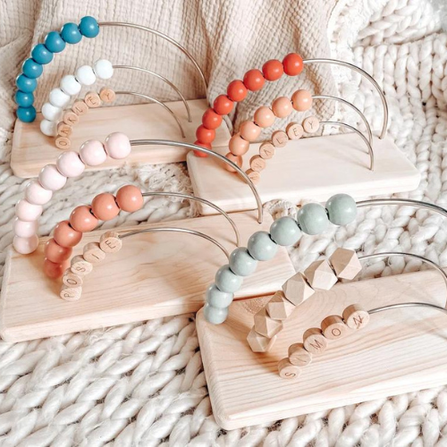 Eco-Friendly Baby Shower Gift Idea - Personalized Rainbow Abacus