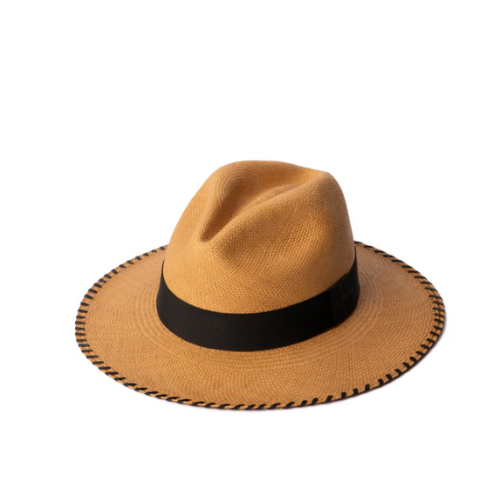 straw gardening hat for women with whipstitching 