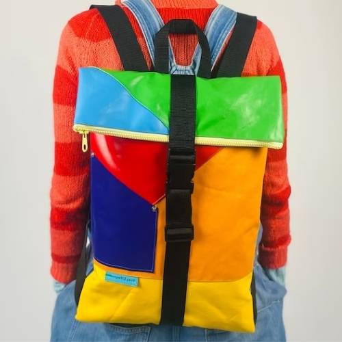 Sustainable Laptop Backpacks  - Bright and Upcycled