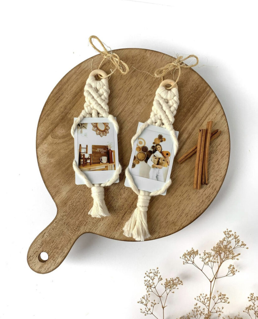 Eco Friendly Ornaments - Macrame Woven Christmas Ornaments with photos