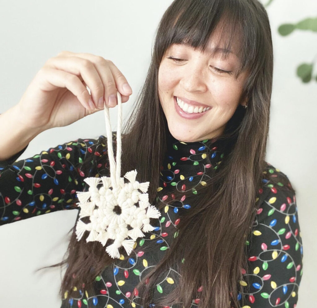 eco ornament - macrame snowflake