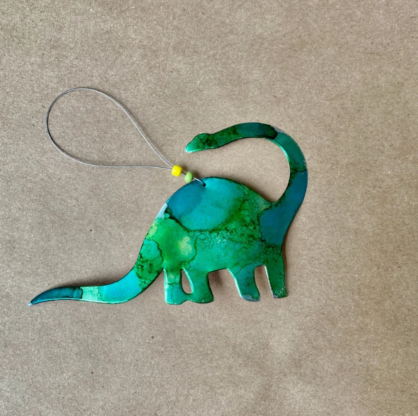 Eco Ornament - Green Dinosaur with Long Neck