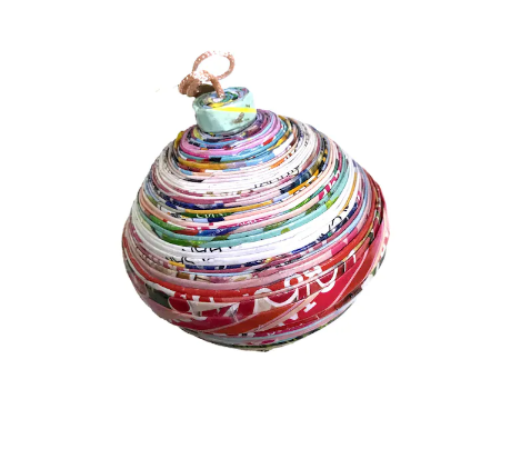 Eco Friendly Ornament - Round Ornament Made From Recycled Paper
